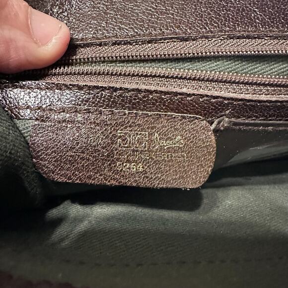 Vintage Jacob Leather Goods Bronze Brown Wristlet Clutch - Picture 12 of 14